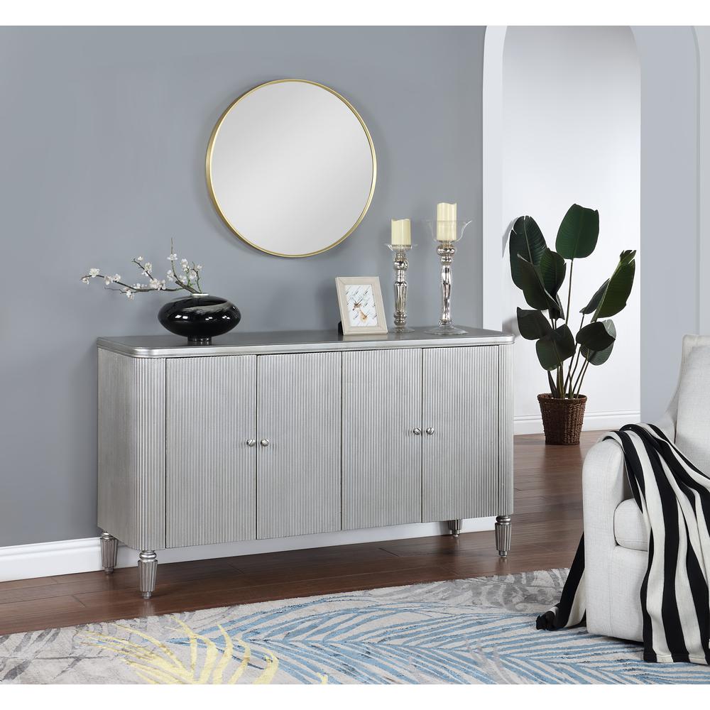 Kayce  Champagne Four Door Credenza. Picture 7