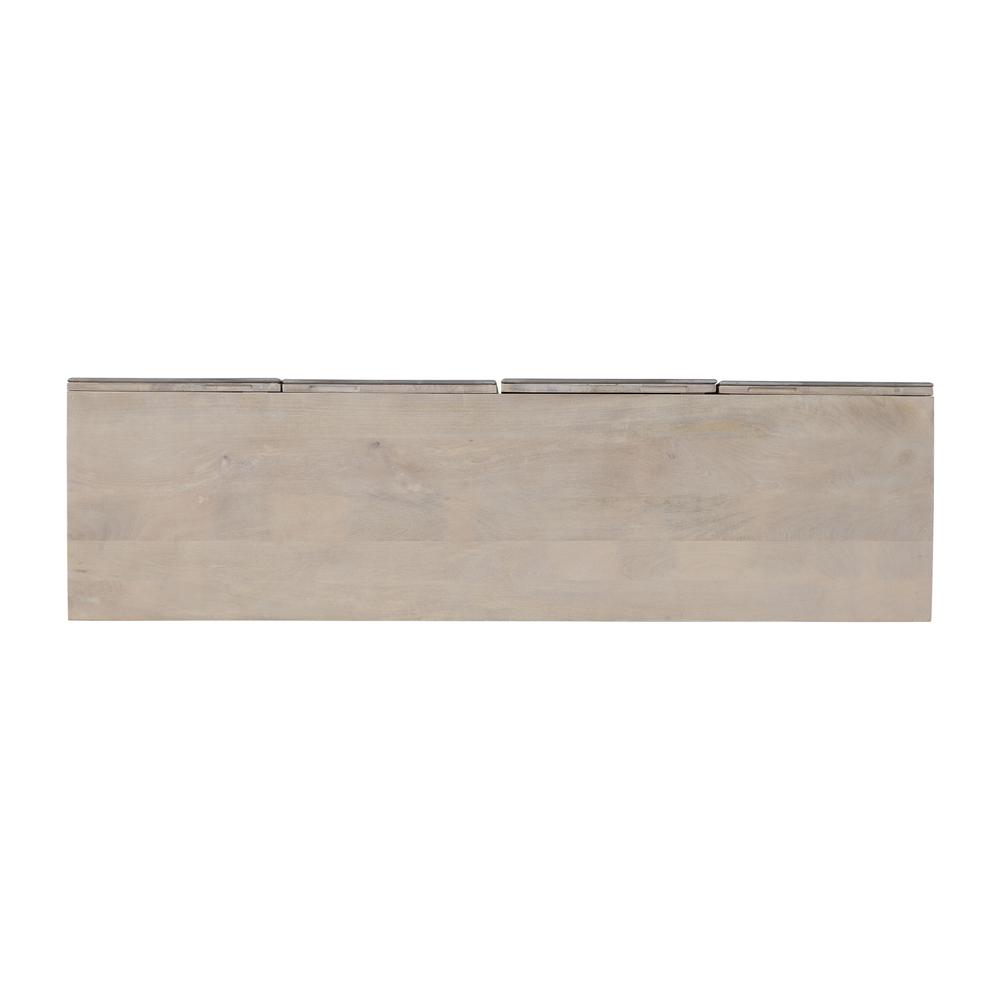 Contemporary Whitewash Four Door Credenza with Metal Detailing. Picture 6