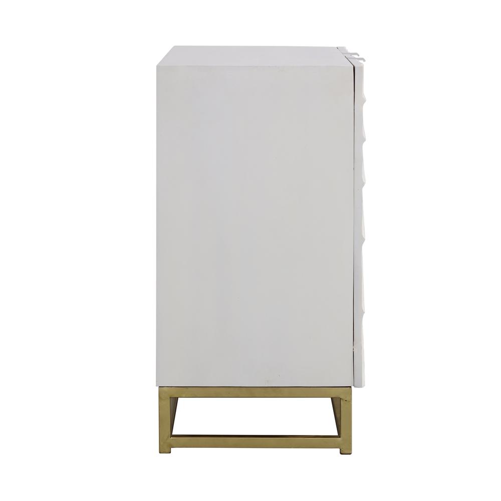 Modern White Storage Cabinet with Gold Painted Metal Base. Picture 5
