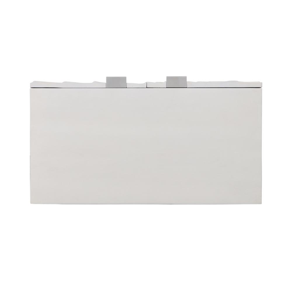 Modern White Storage Cabinet with Gold Painted Metal Base. Picture 6