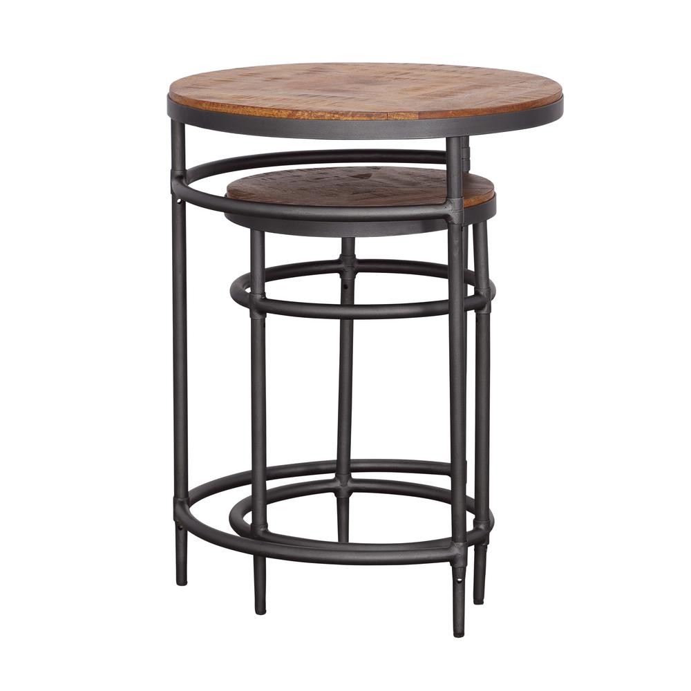 Nalani Industrial Solid Wood & Iron Nesting Tables (Set of 2). Picture 5