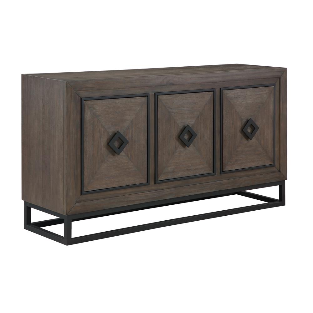 Folkstone Brown Transitional Three Door Credenza. Picture 3