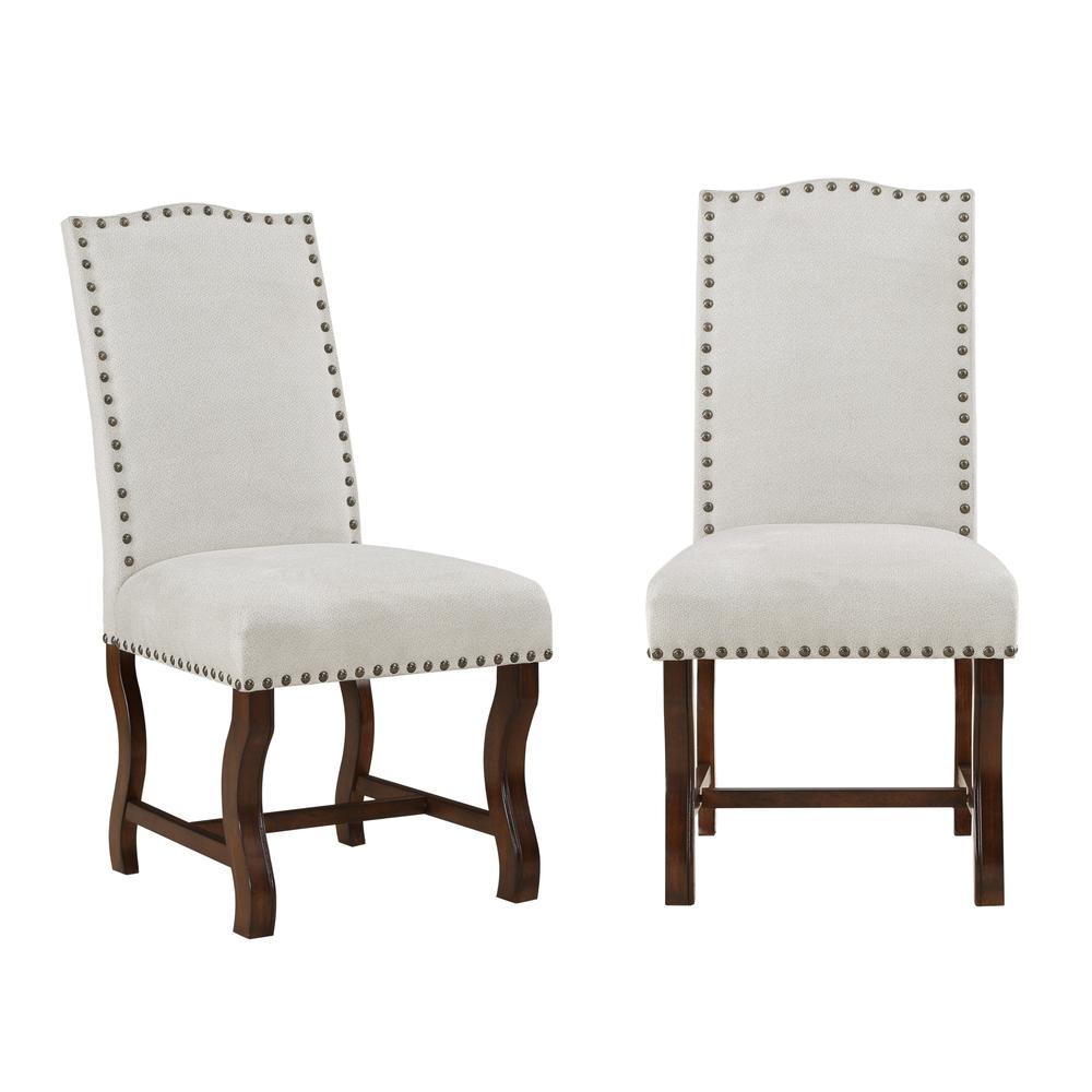 Hamilton Brown and Oatmeal Traditional Accent Dining Chair - Set of Two. Picture 6
