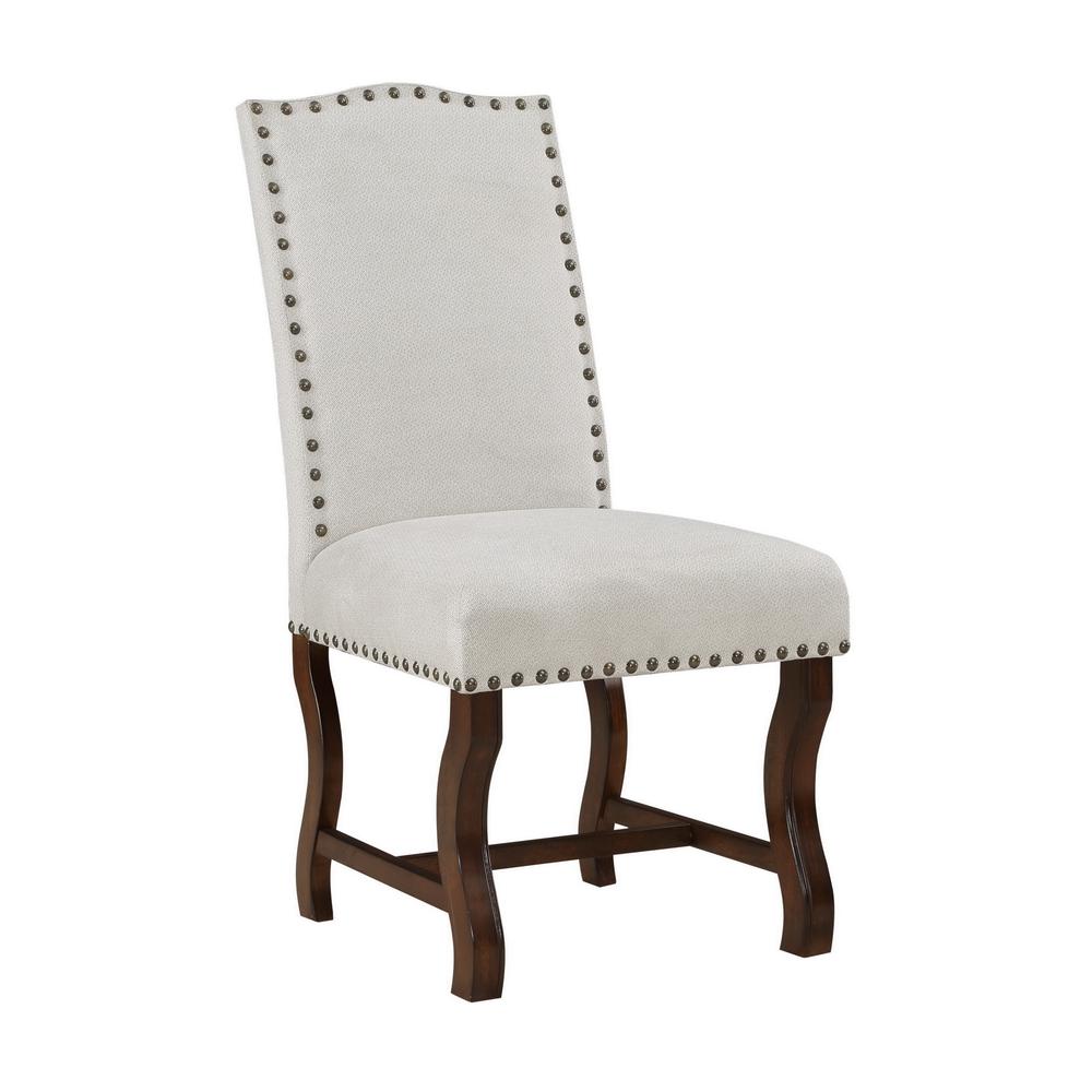 Hamilton Brown and Oatmeal Traditional Accent Dining Chair - Set of Two. Picture 8