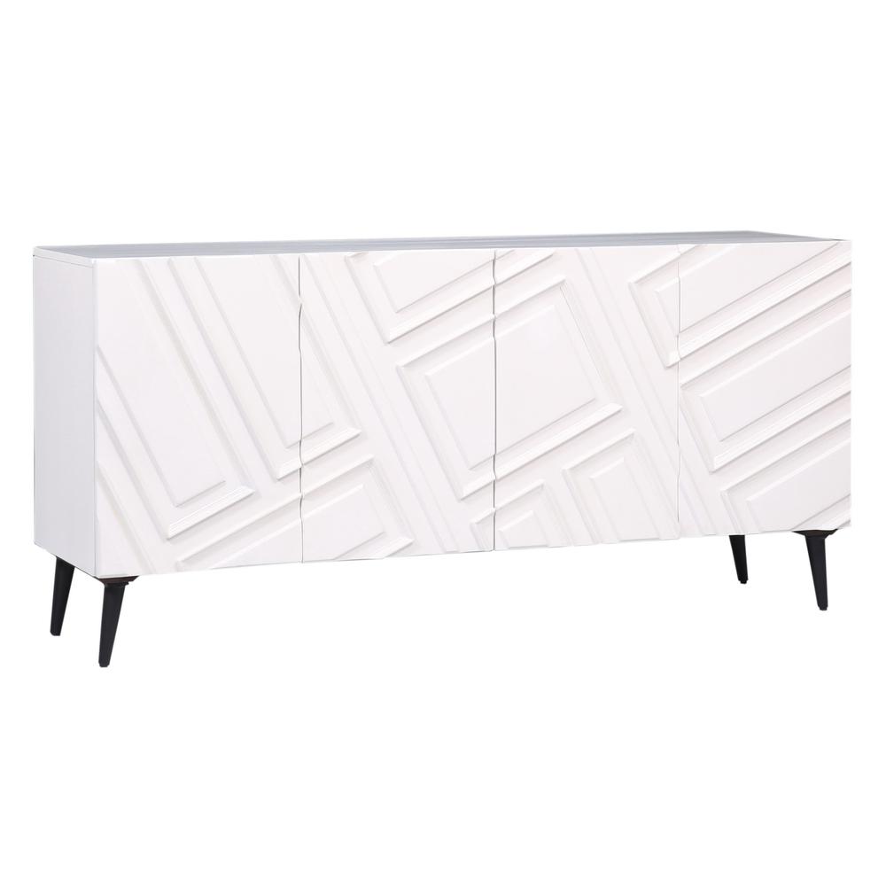 Ganawick White Transitional Four Door Credenza. Picture 2
