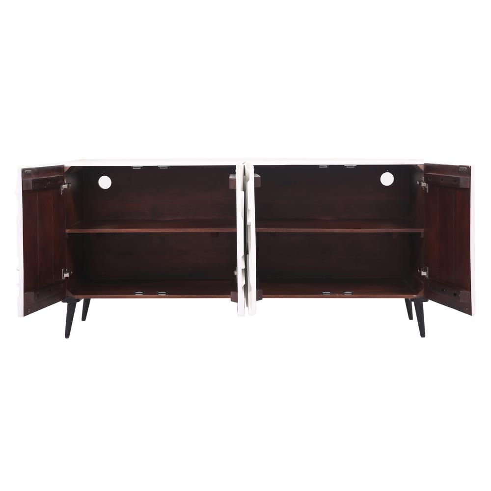 Ganawick White Transitional Four Door Credenza. Picture 5