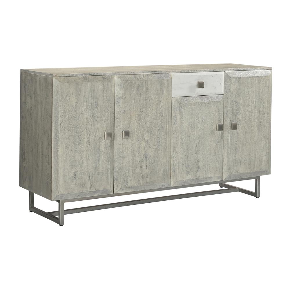 Valparaiso Grey Transitional Four Door One Drawer Credenza. Picture 3