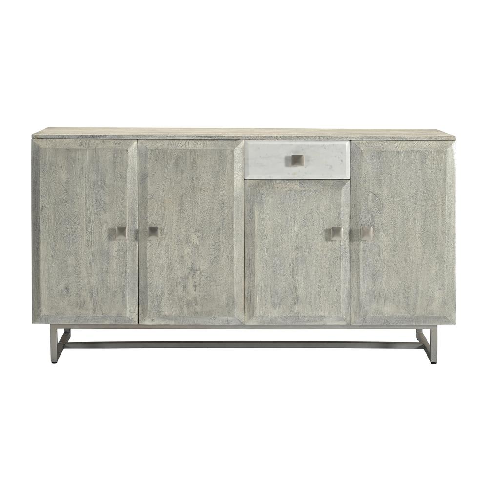 Valparaiso Grey Transitional Four Door One Drawer Credenza. Picture 1