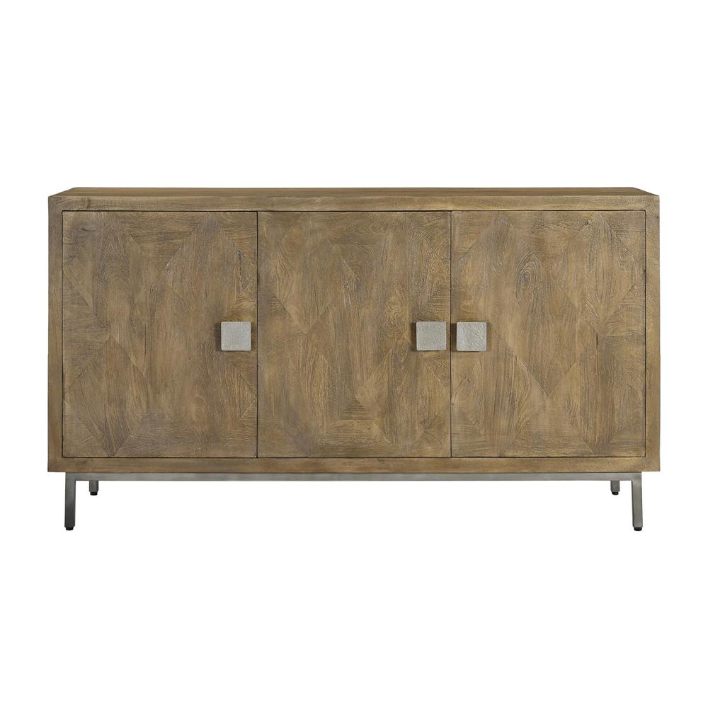 Cozad Aged Natural Transitional Three Door Credenza. Picture 1