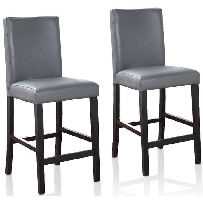 NICO 24" Parson Stool,   Eco Leather, GREY, Set of 2. Picture 2