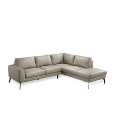 Leather Match Sectional, Beige. Picture 1