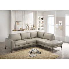 Leather Match Sectional, Beige. Picture 2
