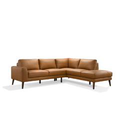 Sable 100" Wide Genuine Leather Sofa & Right Chaise. Picture 1