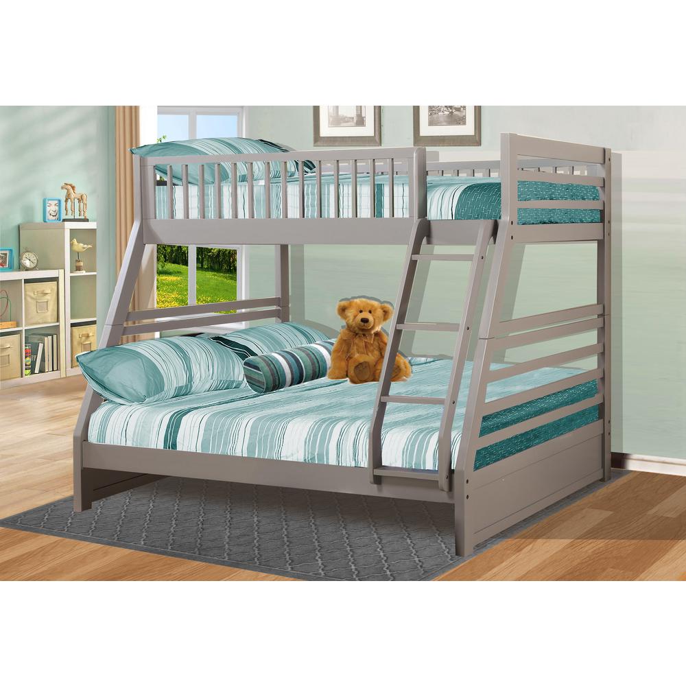 Sofia Twin Over Full Bunk Bed - Rustic Grey. Picture 1