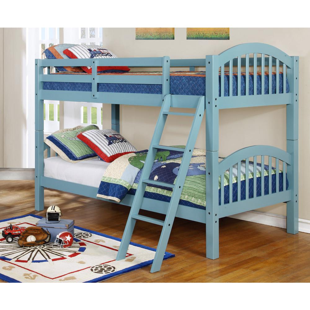 Martin Twin over Twin Bunk Bed Arched Design - Sea Foam. Picture 1