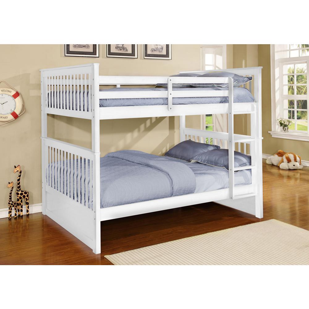 Carol Full Over Full Bunk Bed – White. Picture 1