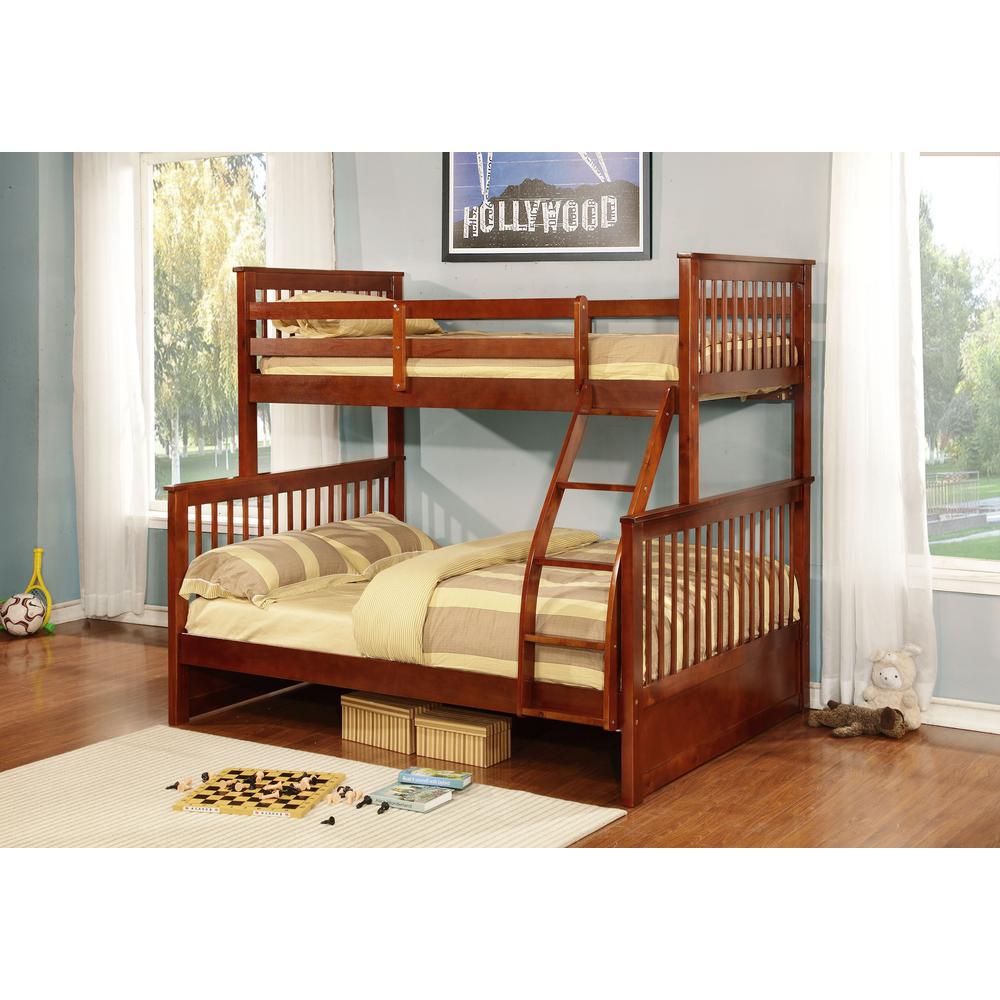 Archie Twin Over Full Bunk Bed –Tobacco. Picture 1