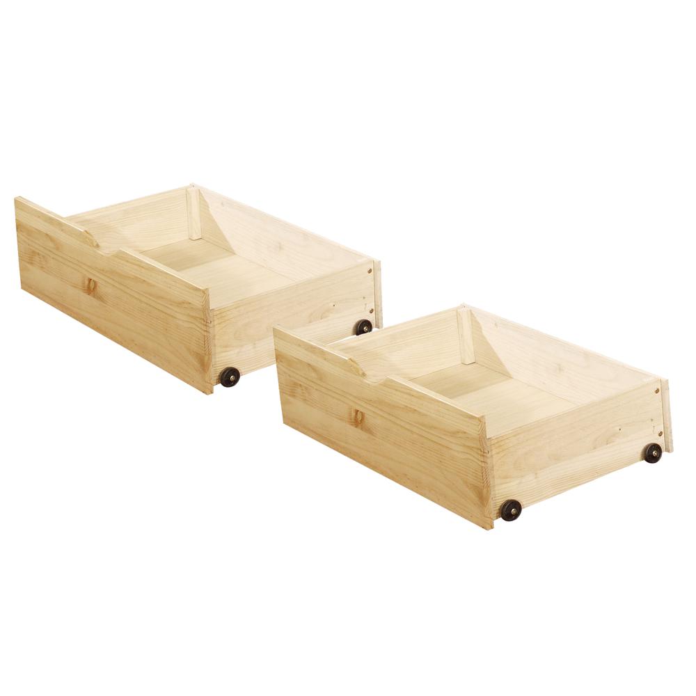 Drawers for Solid Wood Platform Bed Frame - Set of 2 in Natural. Picture 1