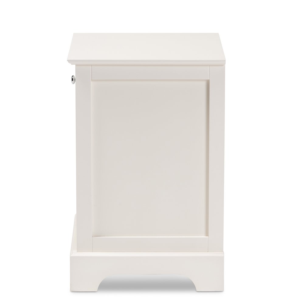 Baxton Studio Chase Modern Transitional White Finished 1Drawer Wood Nightstand. Picture 5