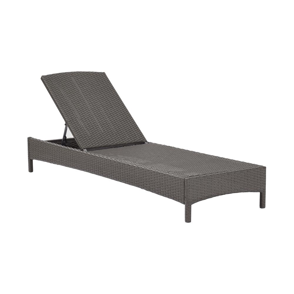 Palm Harbor Outdoor Wicker Chaise Lounge Navy/Weathered Gray. Picture 10