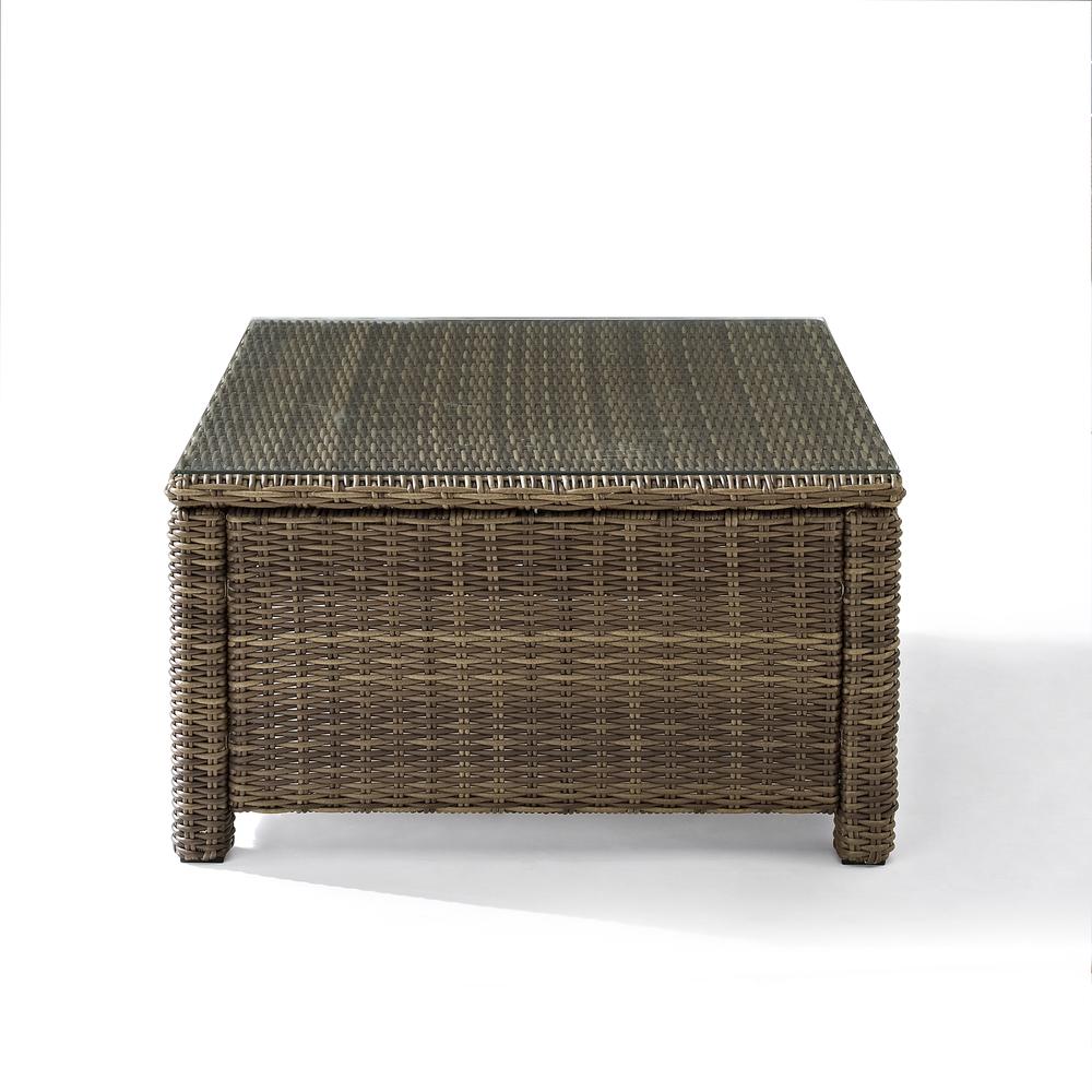 Bradenton Outdoor Wicker Sectional Coffee Table Weathered Brown. Picture 6