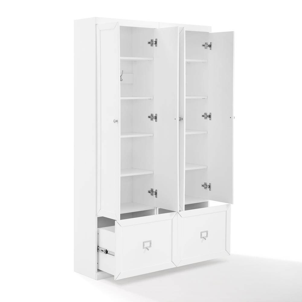 Harper 2Pc Entryway Set White - 2 Pantry Closets. Picture 8