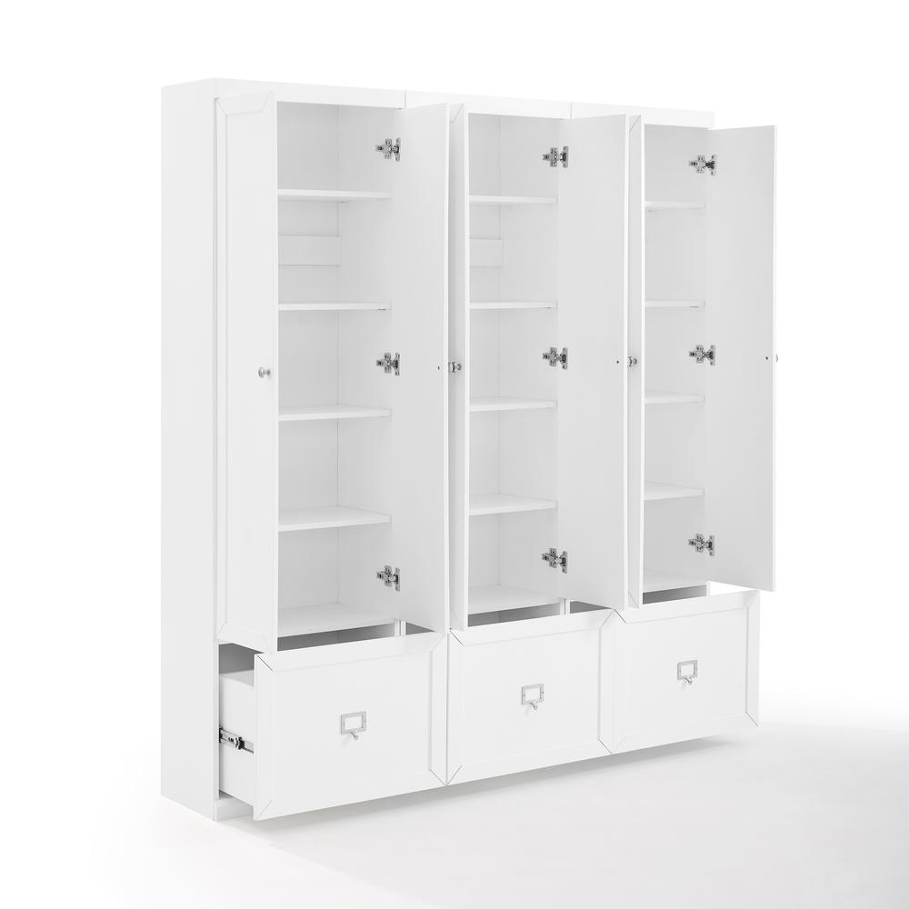 Harper 3Pc Entryway Set White - 3 Pantry Closets. Picture 12