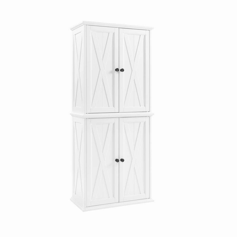 Clifton Tall Pantry Distressed White - 2 Stackable Pantries. Picture 16