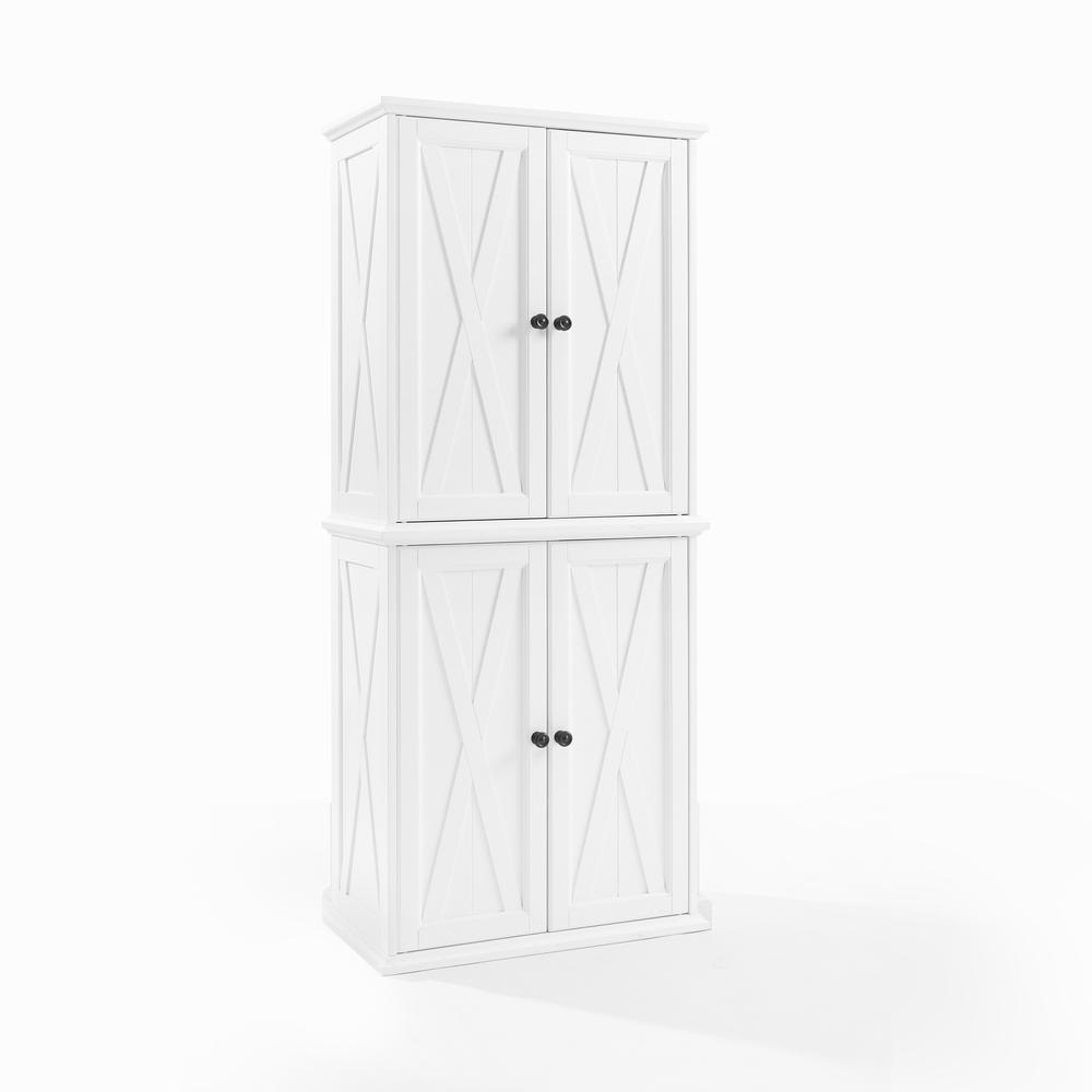 Clifton Tall Pantry Distressed White - 2 Stackable Pantries. Picture 18