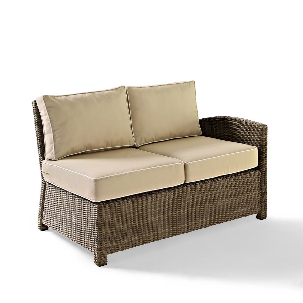 Bradenton Outdoor Wicker Sectional Right Side Loveseat Sand/Weathered Brown. Picture 10
