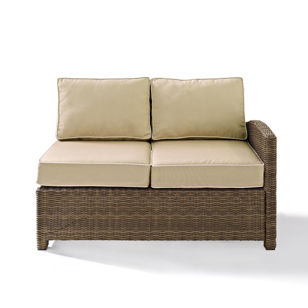 Bradenton Outdoor Wicker Sectional Right Side Loveseat Sand/Weathered Brown. Picture 11