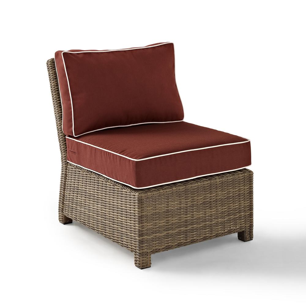 Bradenton Outdoor Wicker Sectional Center Chair Sangria/Weathered Brown. The main picture.