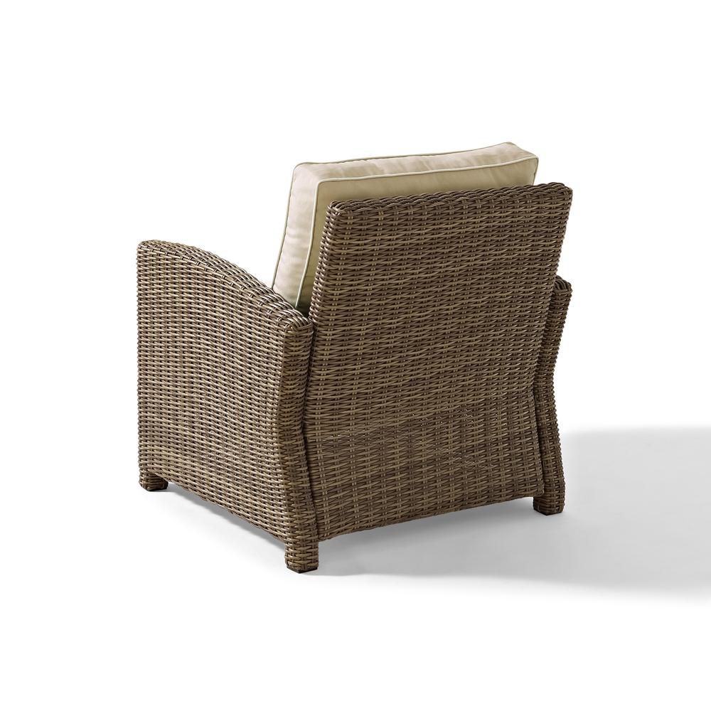 Bradenton Outdoor Wicker Arm Chair Sand/Weathered Brown. Picture 9