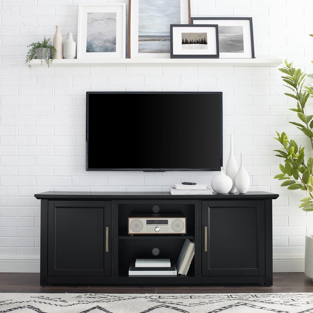 Camden 58" Low Profile Tv Stand Black. Picture 2
