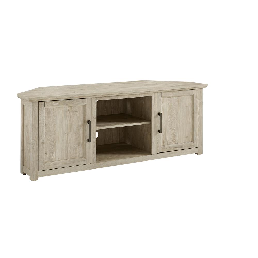 Camden 58" Corner Tv Stand Frosted Oak. Picture 5