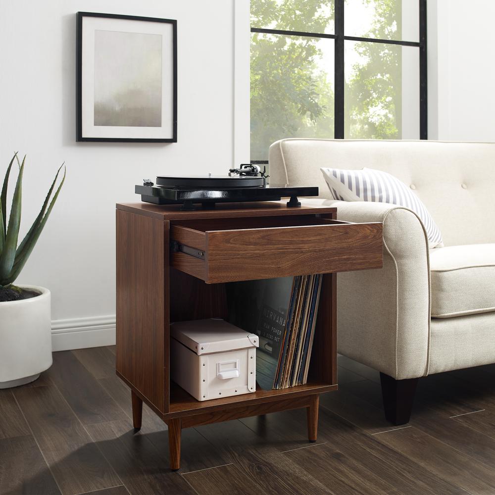 Liam Record Storage End Table Walnut. Picture 4