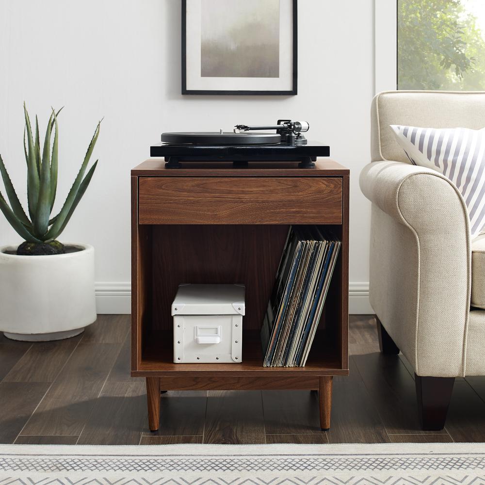 Liam Record Storage End Table Walnut. Picture 7