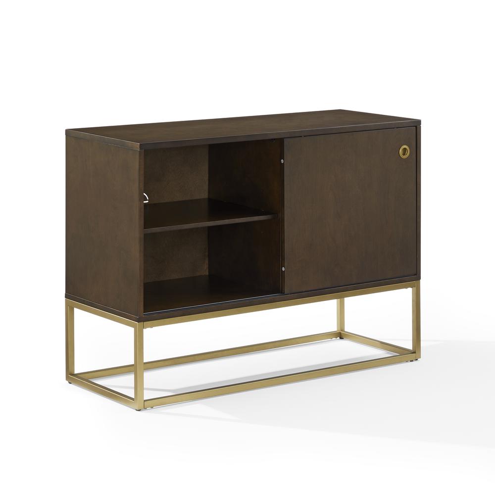 Byron Media Console Dark Brown/Gold. Picture 5