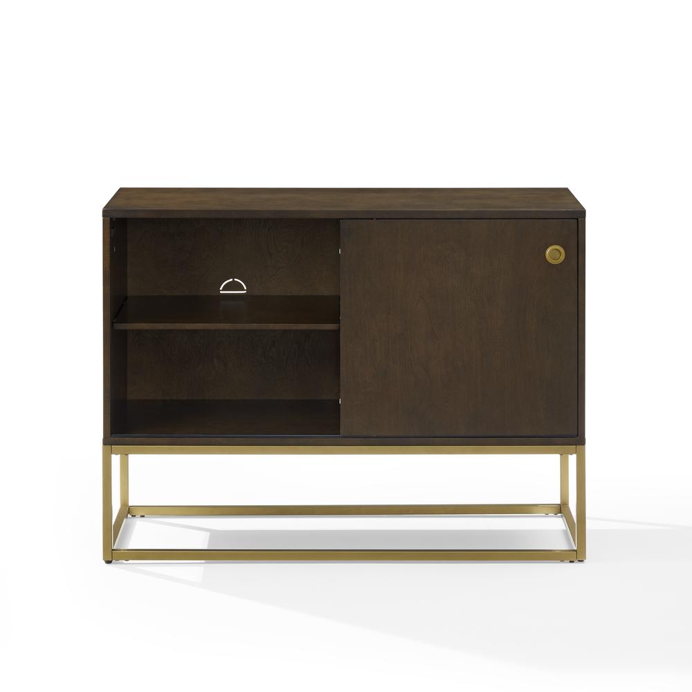 Byron Media Console Dark Brown/Gold. Picture 8