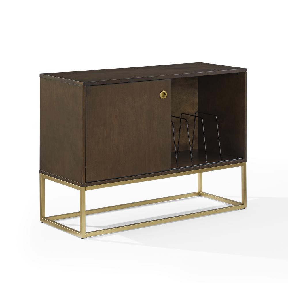 Byron Media Console Dark Brown/Gold. Picture 9