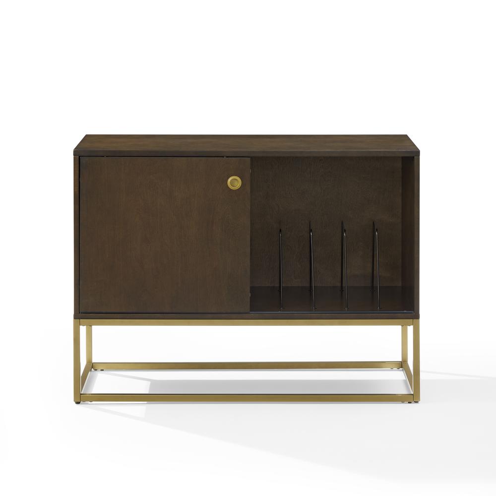 Byron Media Console Dark Brown/Gold. Picture 10