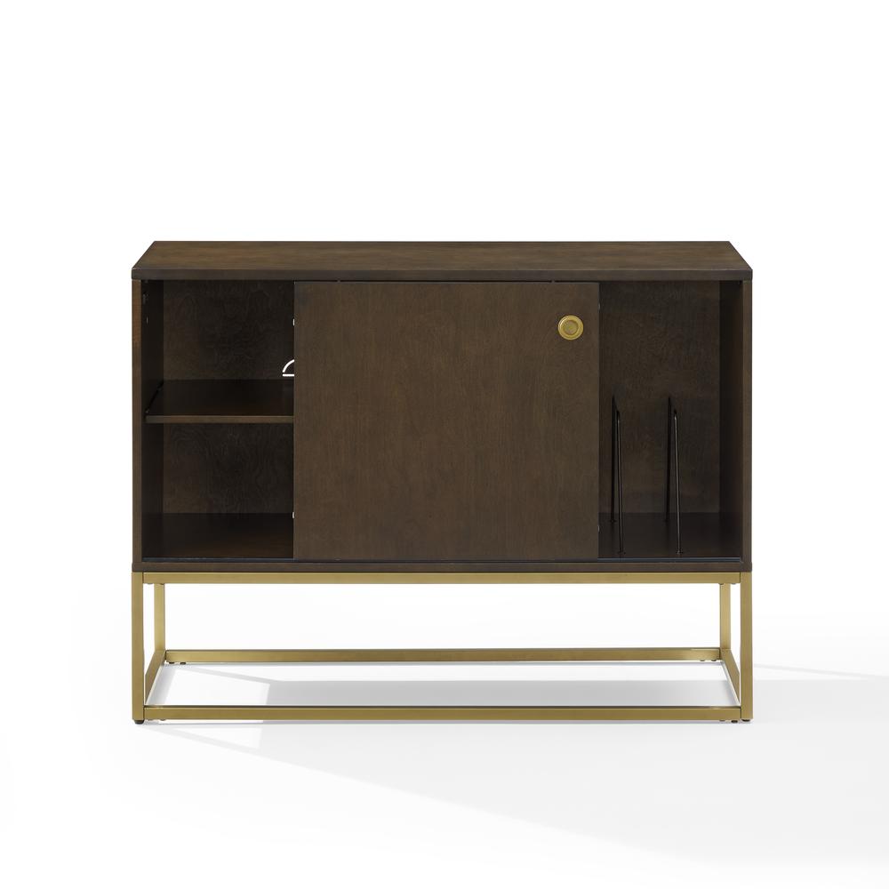 Byron Media Console Dark Brown/Gold. Picture 12