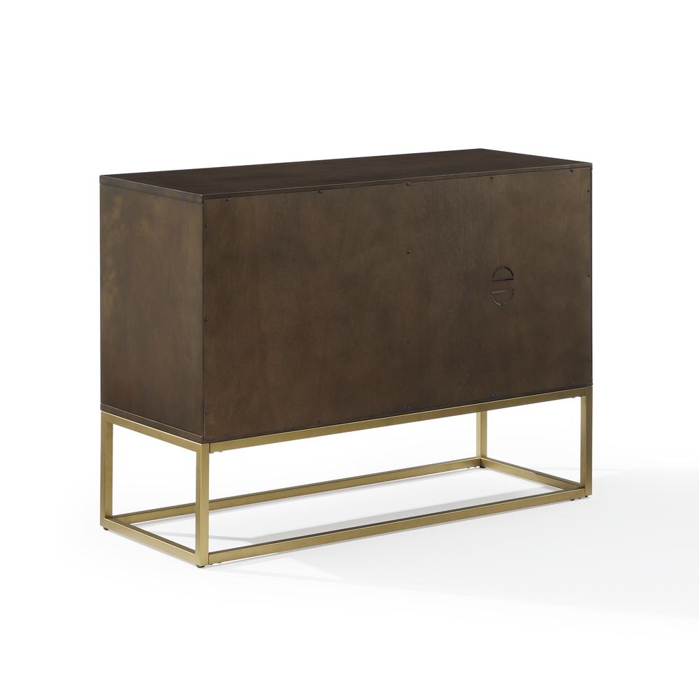 Byron Media Console Dark Brown/Gold. Picture 13