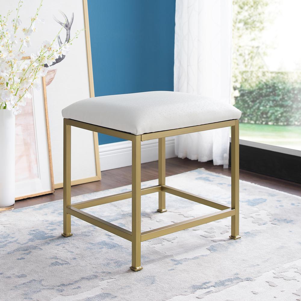 Aimee Vanity Stool Soft Gold. Picture 2