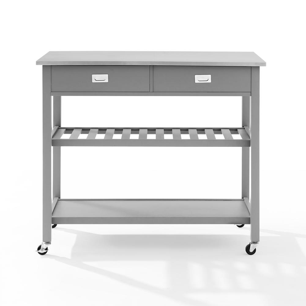Chloe Stainless Steel Top Kitchen Island/Cart Gray/Stainless Steel. Picture 11