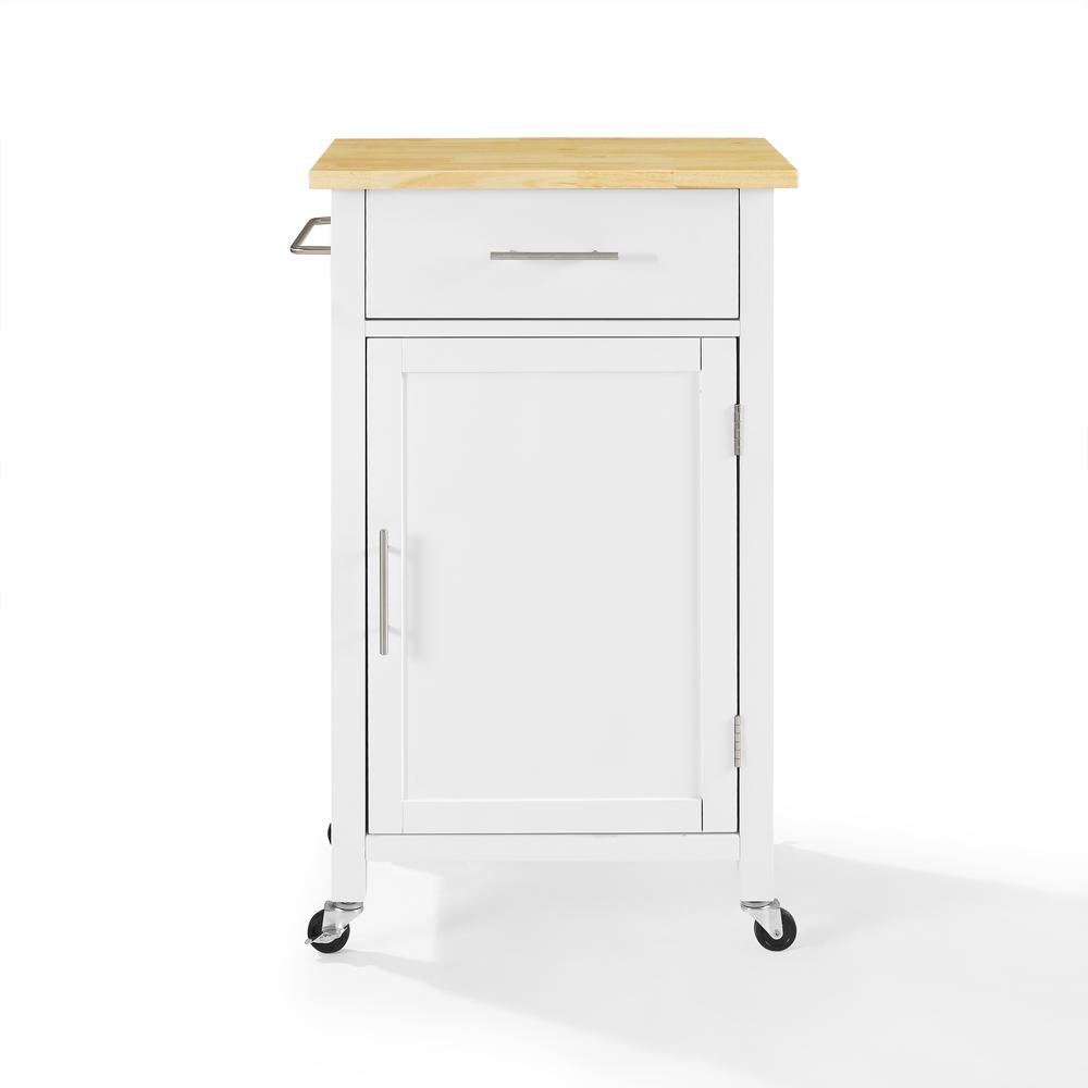 Savannah Wood Top Compact Kitchen Island/Cart White/Natural. Picture 13