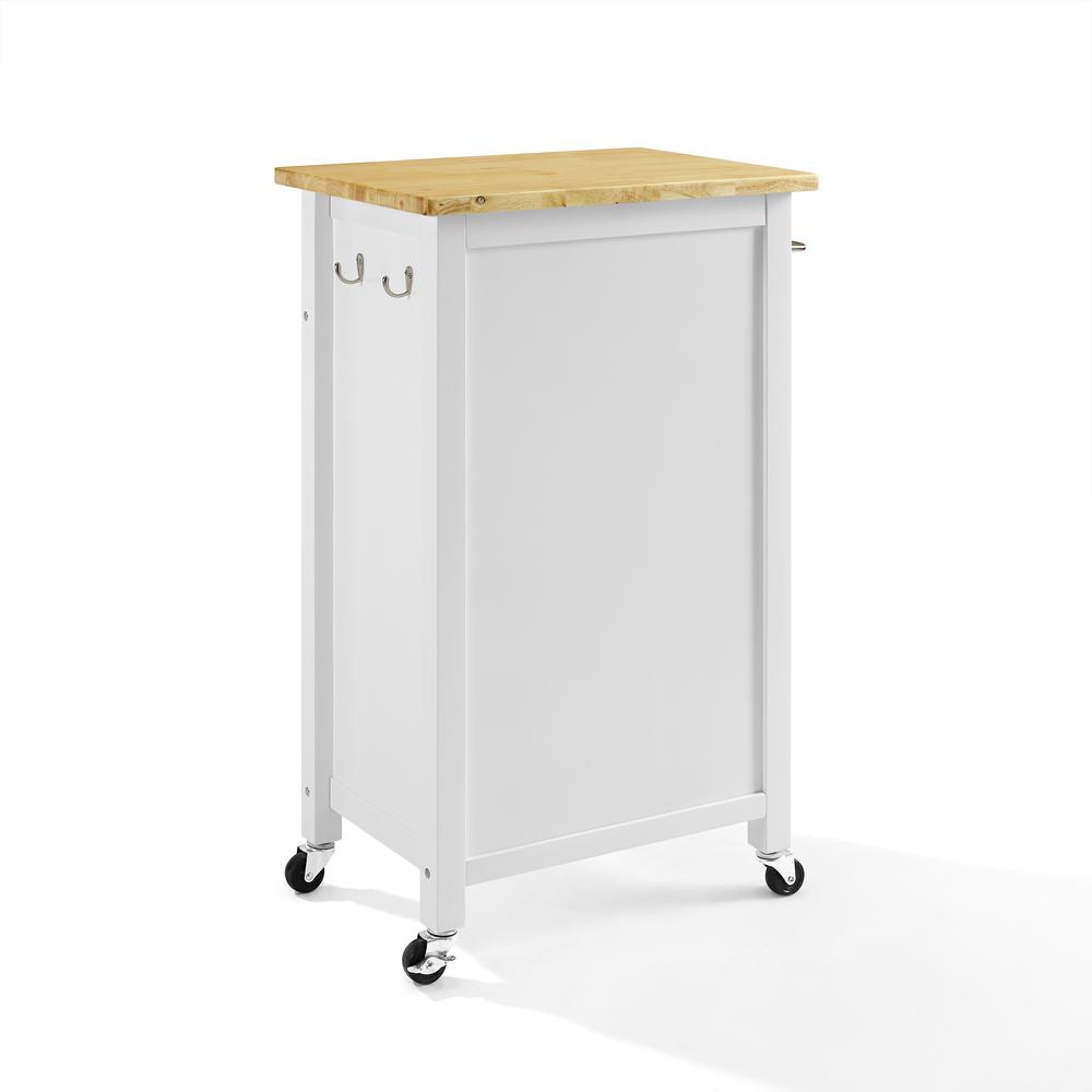 Savannah Wood Top Compact Kitchen Island/Cart White/Natural. Picture 16