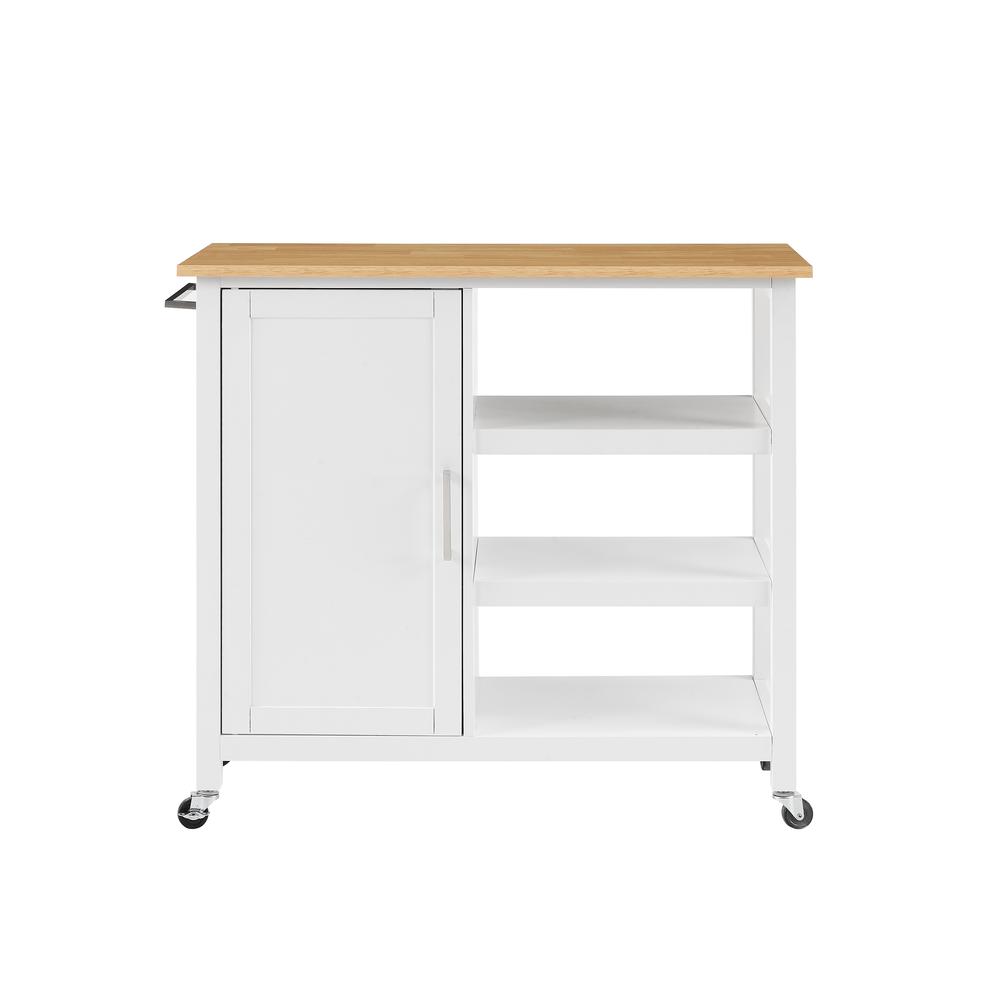 Tristan Open Kitchen Island/Cart White/Natural. Picture 5