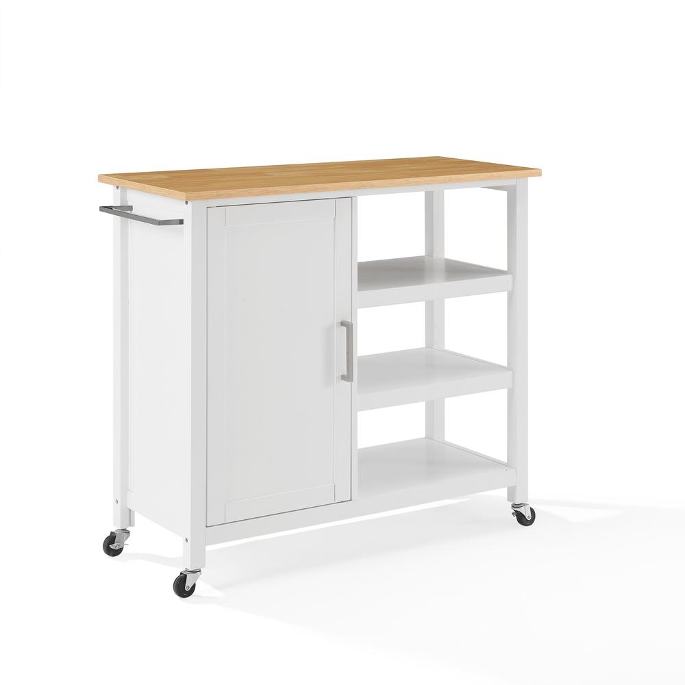 Tristan Open Kitchen Island/Cart White/Natural. Picture 13