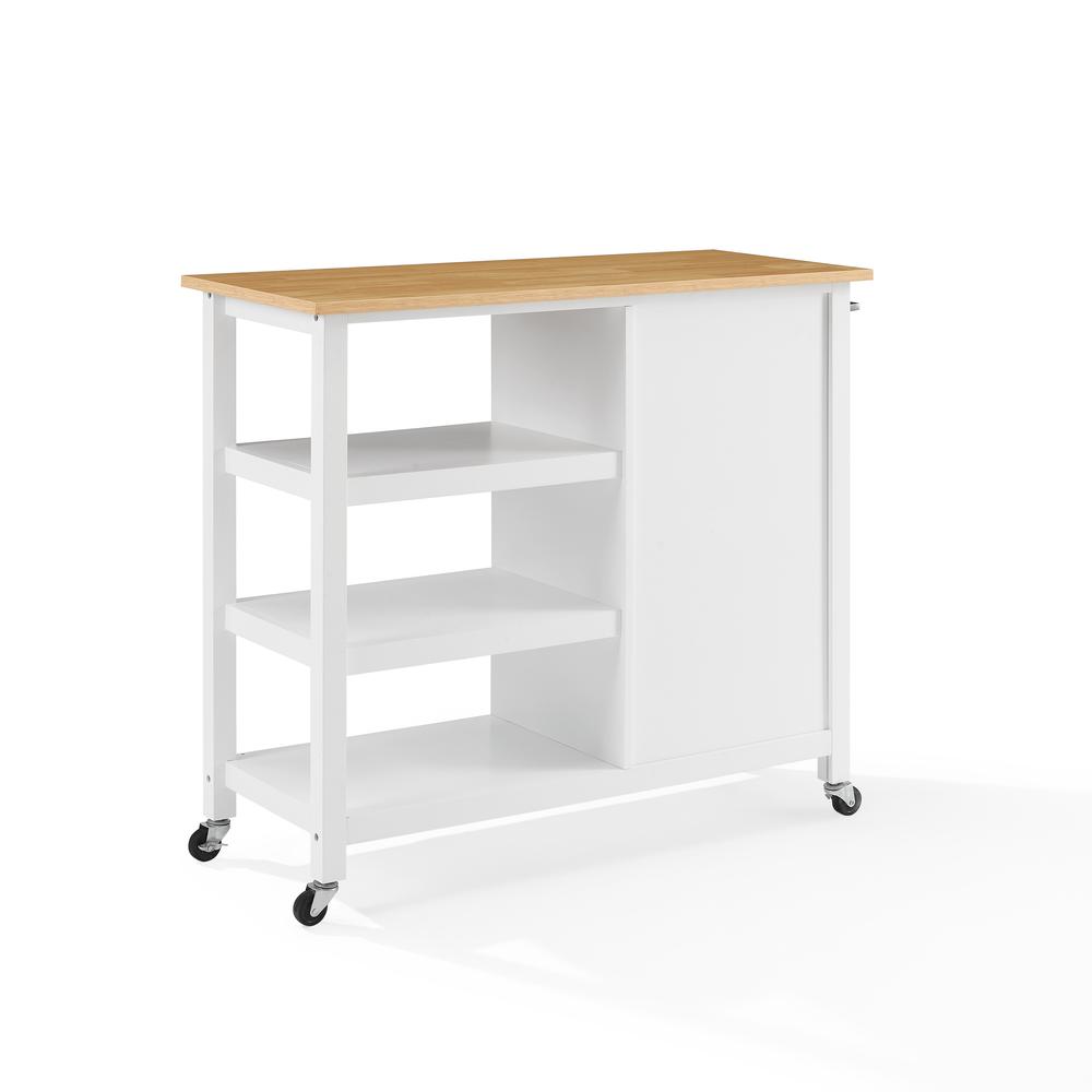 Tristan Open Kitchen Island/Cart White/Natural. Picture 16